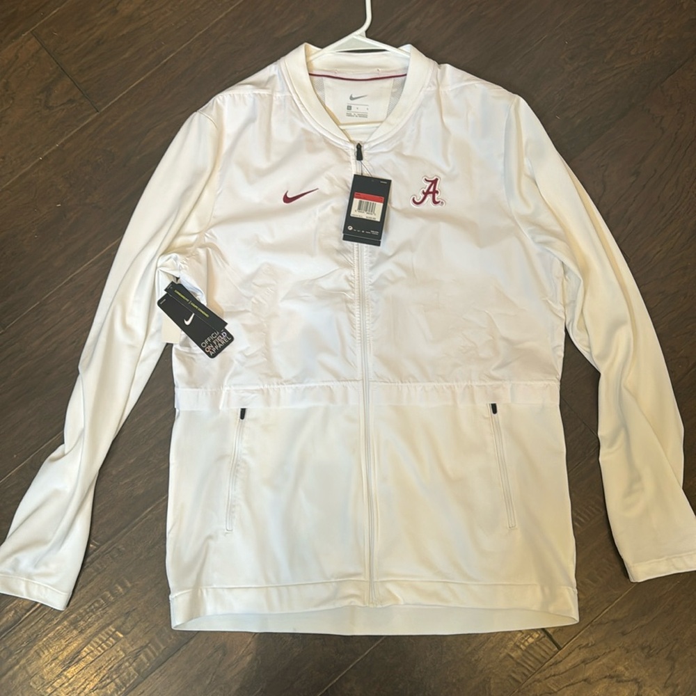Nike Univ of Alabama, long-sleeve, shirt-jacket, white, NWT, loose fit, unique!